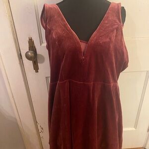 Express Velvet Burgundy Mini Dress
